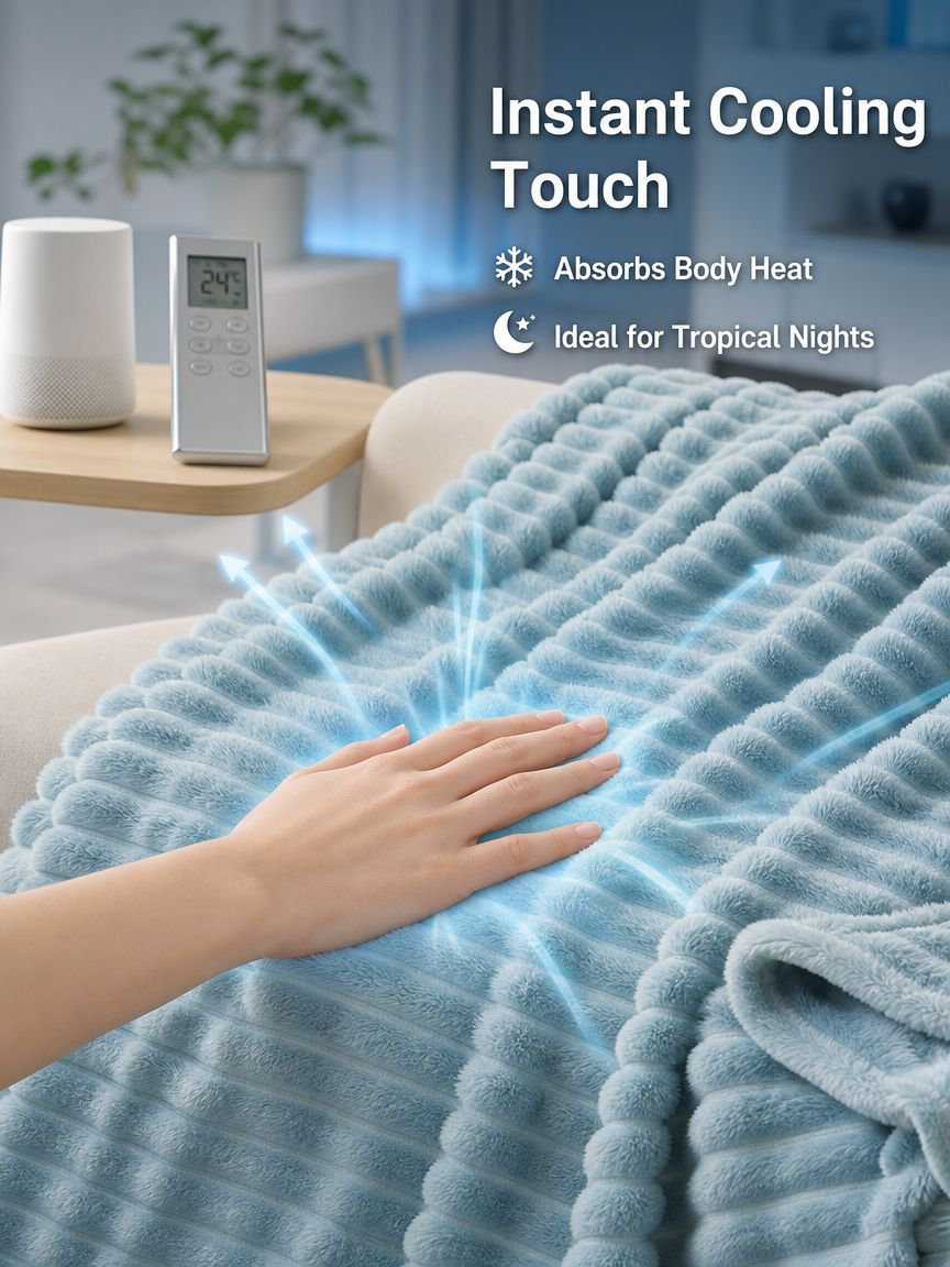 Cooling Soft Rabbit Fleece Summer Blanket