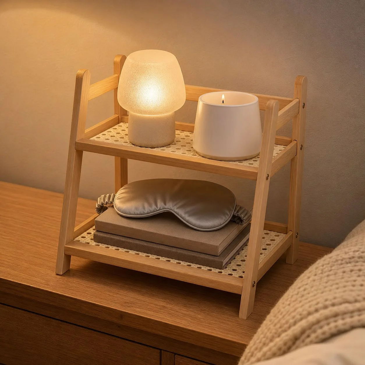 Cream Style Desktop Storage Shelf