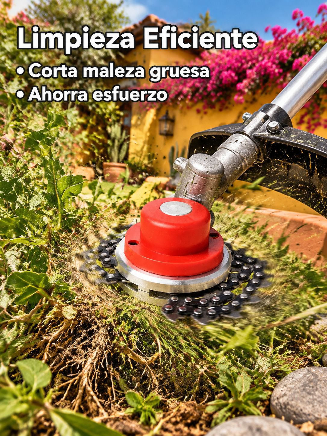 Cabezal de cadena para cortacésped, accesorio inalámbrico y resistente al desgaste