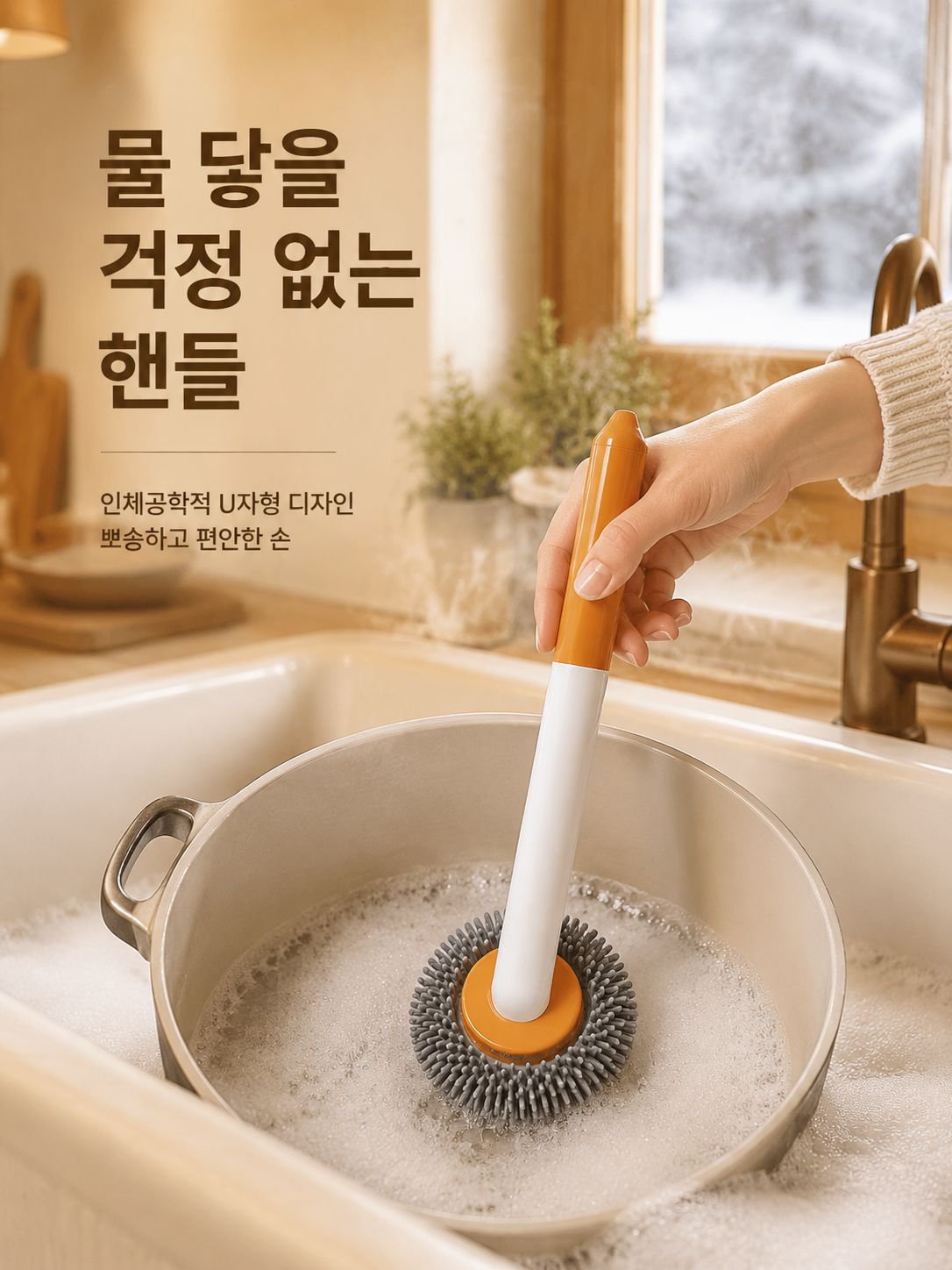 회전식 냄비 청소용 브러시