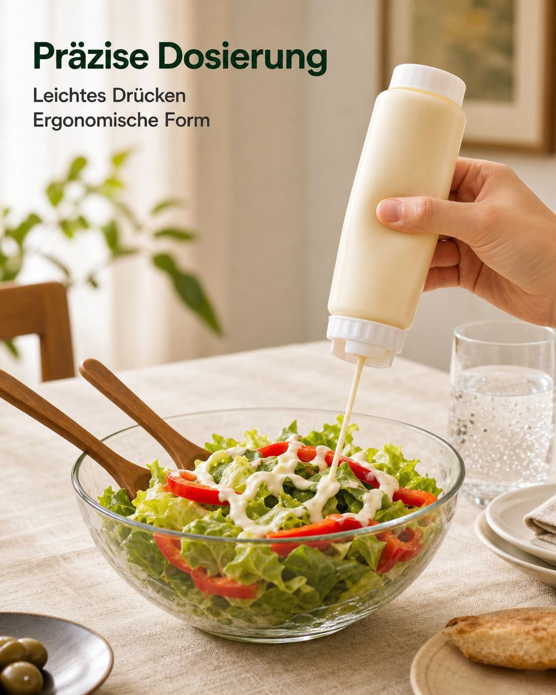 Doppelköpfige auslaufsichere Quetschsoßenflasche