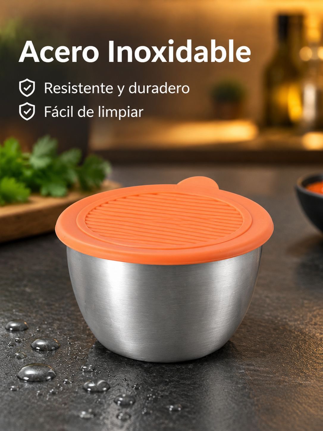 Caja de acero inoxidable para salsas para mojar