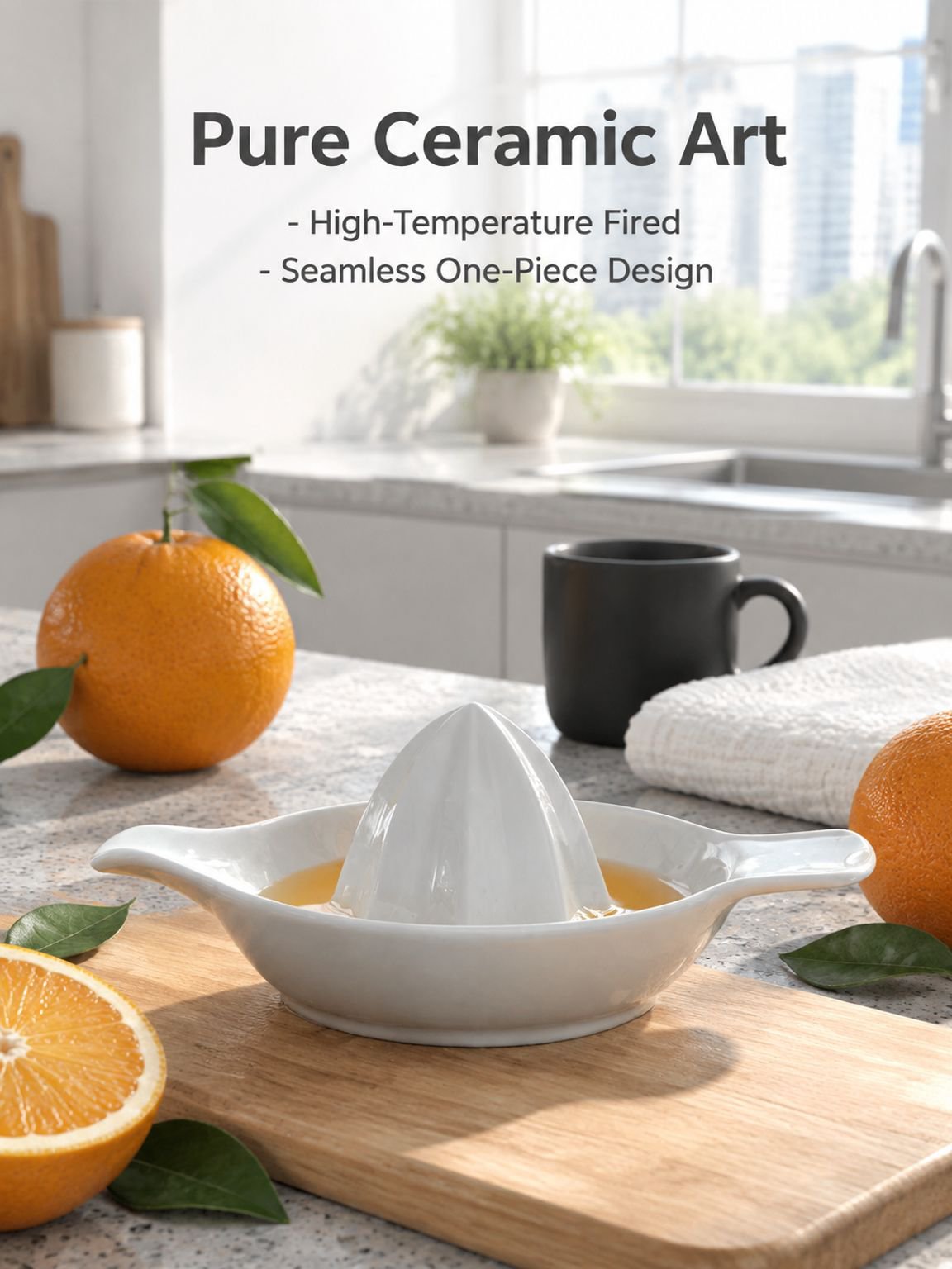 Home ceramic juice squeezer for fresh citrus juice