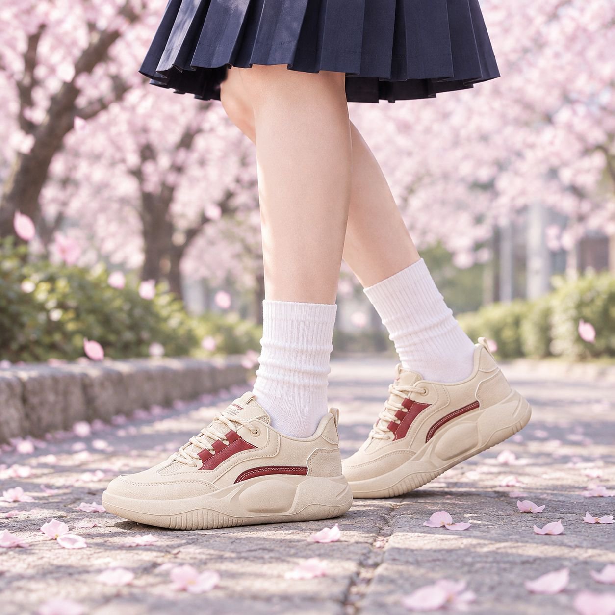 女性用マフィン厚底小さな白い靴学生ボードシューズ