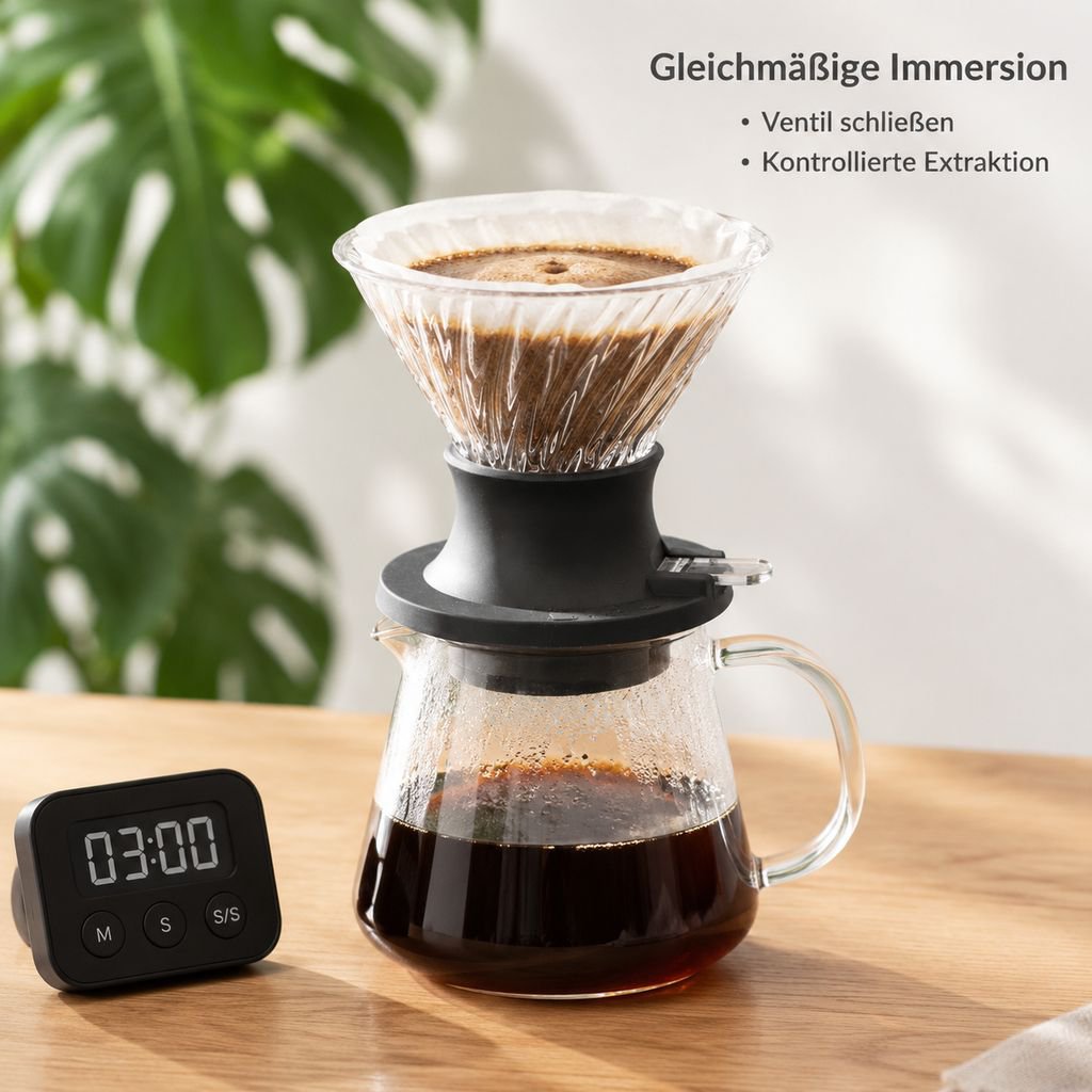 Handfilter-Kaffeebereiter mit Karaffe