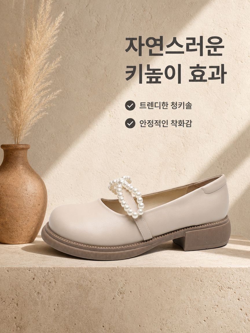 메리제인 슈즈여진주 학원풍 통굽로퍼 빈티지 펌프스 단화