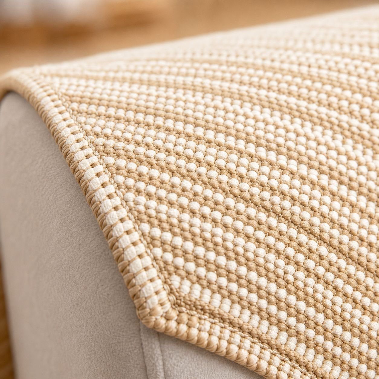 Durable sofa cover for three-seat couch in modern living room