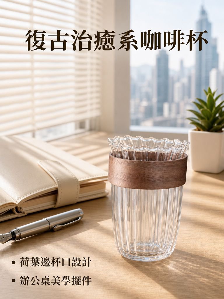 直條紋玻璃咖啡杯