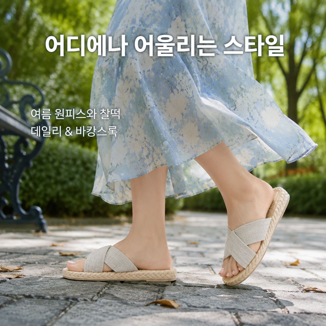 여름 해변 여성용 플랫 샌들 비치 샌들
