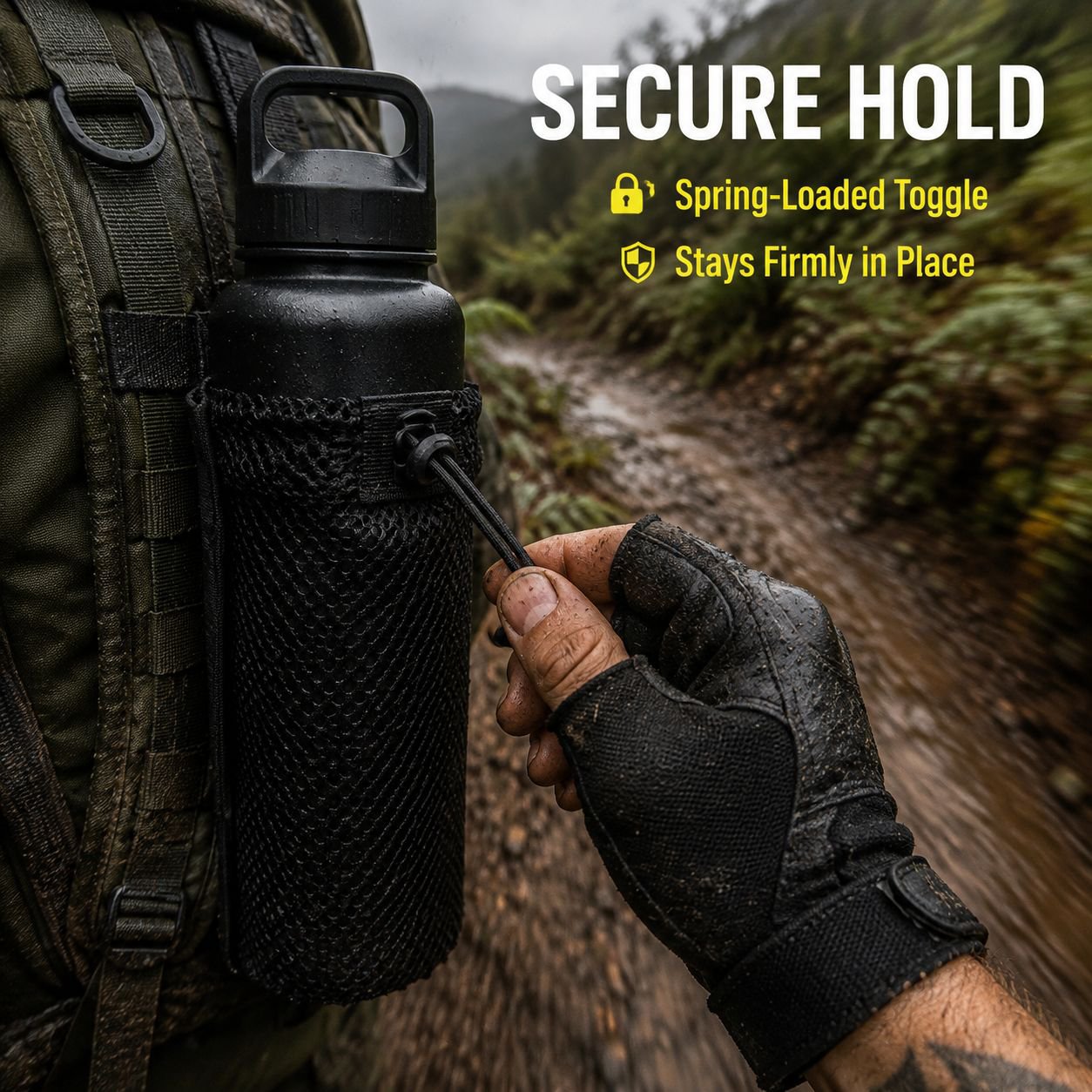 Cycling Hiking Tactical Water Bottle Holder Multifunctional Waist Hanging Pouch