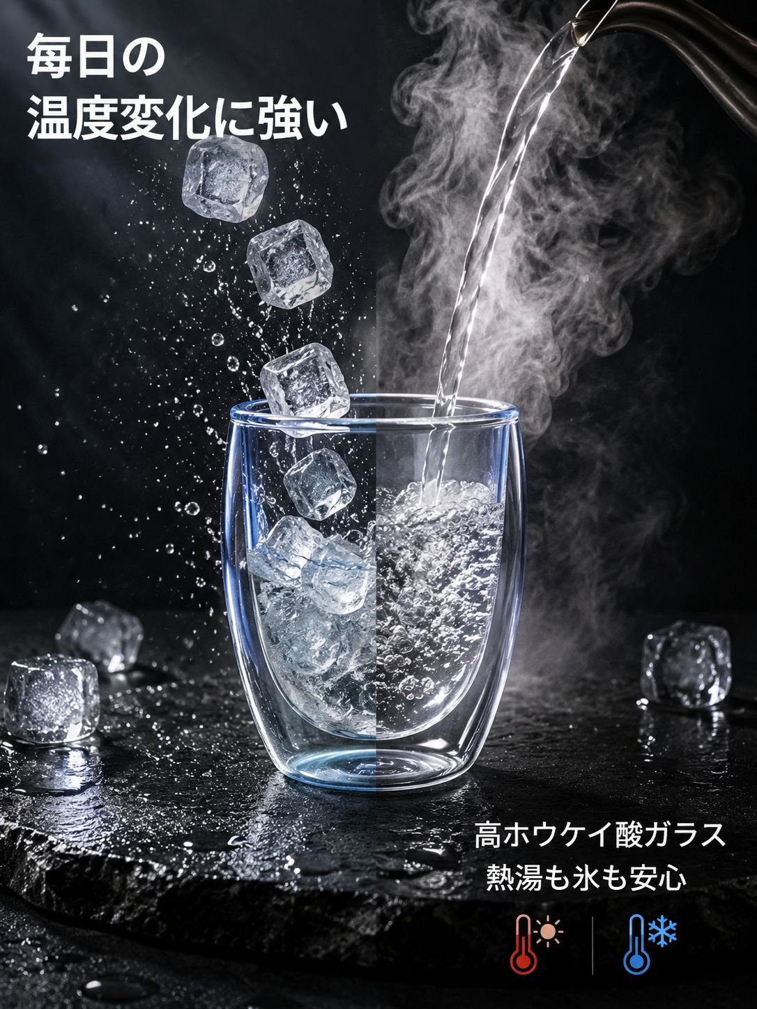 高ホウケイ酸耐熱ガラスカップ