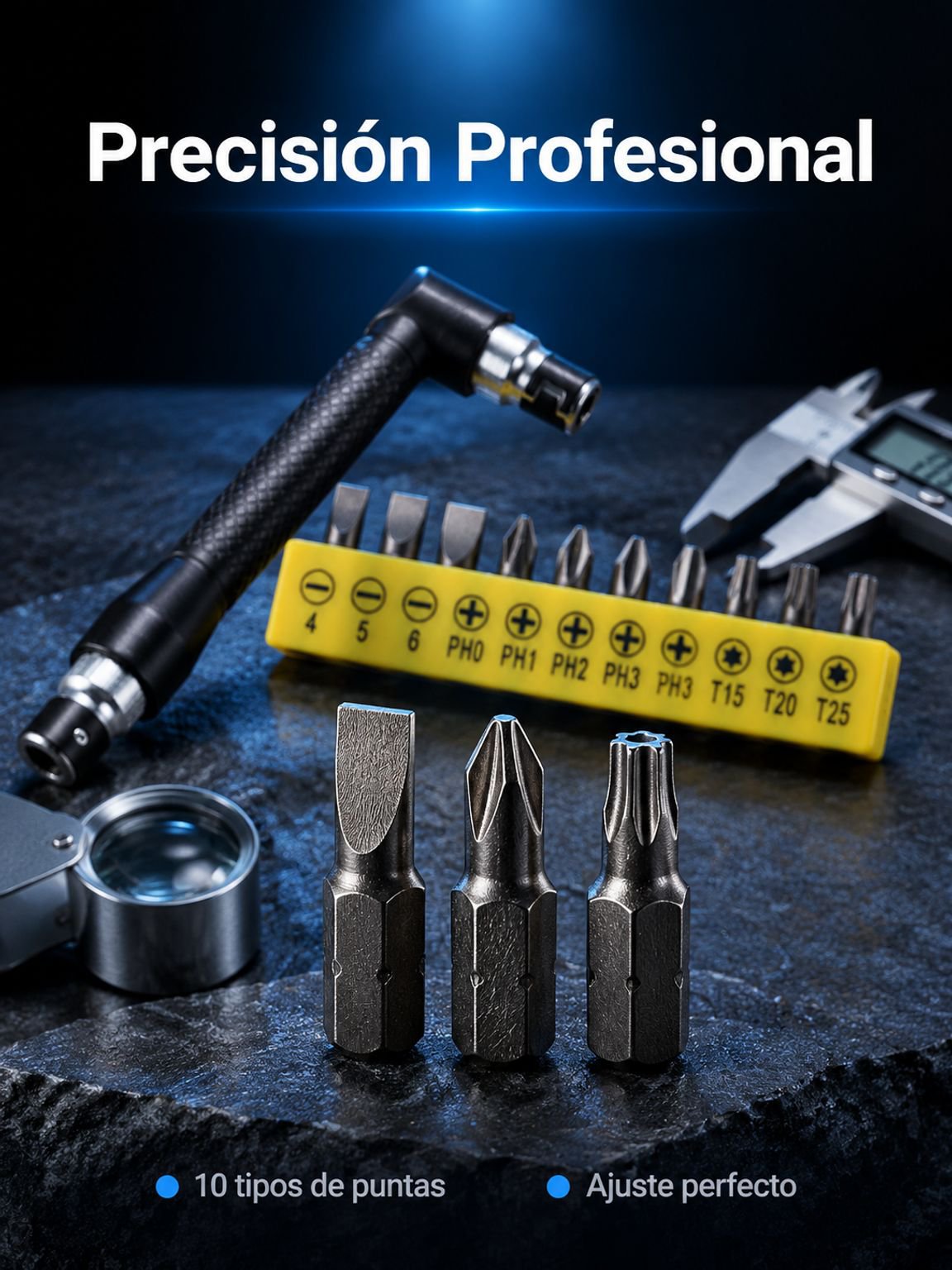 Destornillador doble cabeza mini con llave