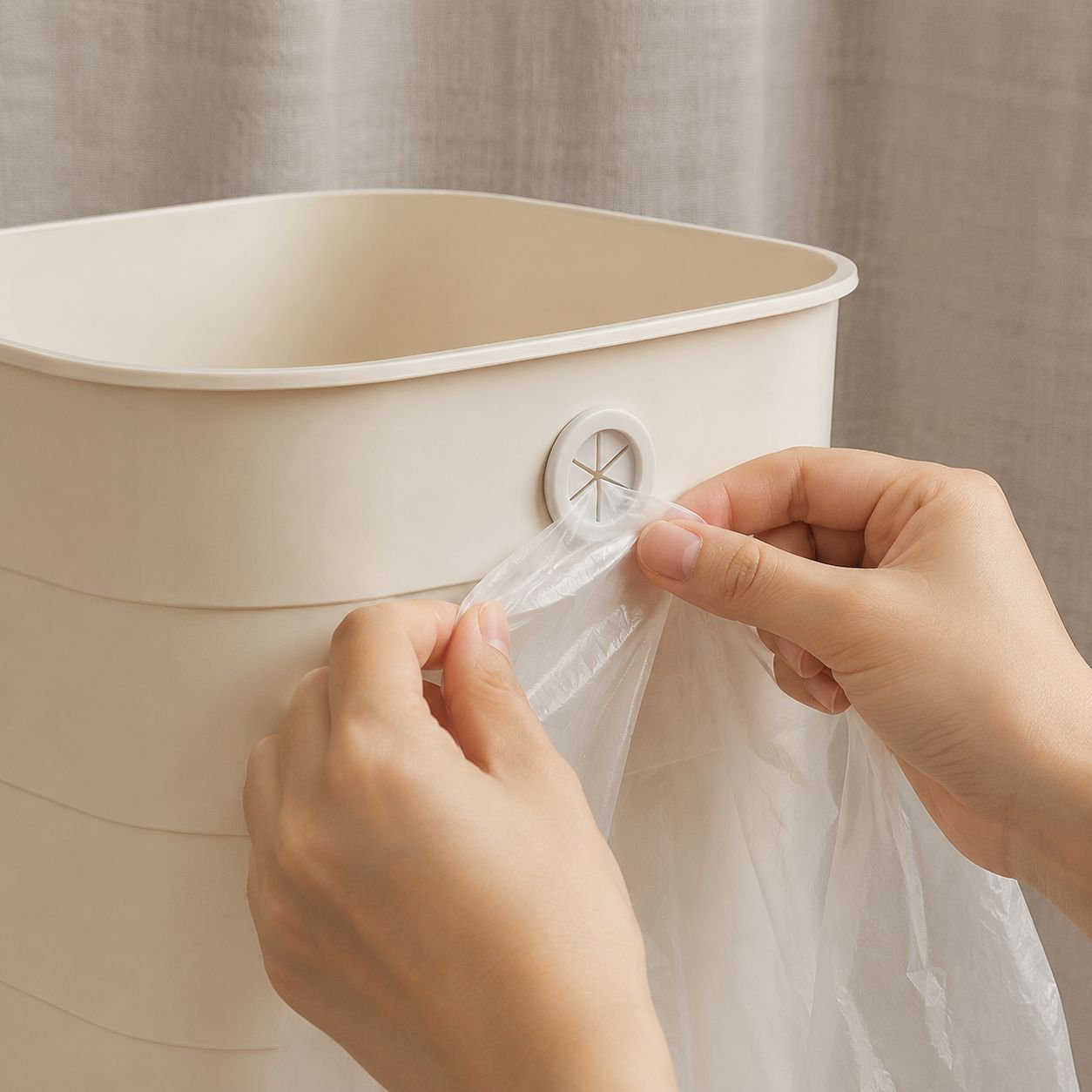 Home decor friendly large trash bin with sleek finish