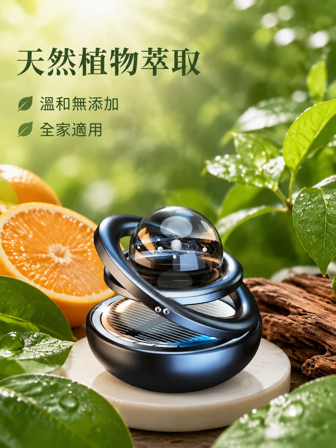 行星汽車太陽能香水裝飾男士