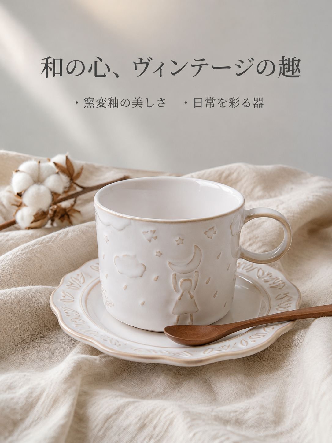 陶器製コーヒーカップセット