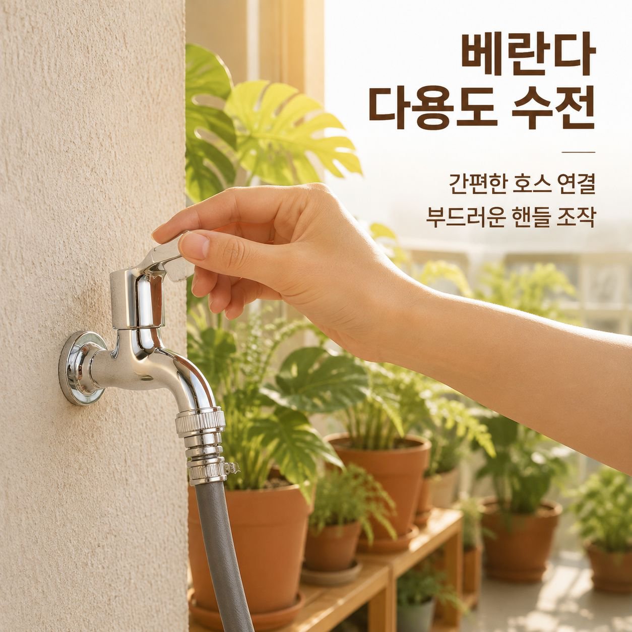 구리 재질 가정용 4점식 연장 커넥터 수도꼭지