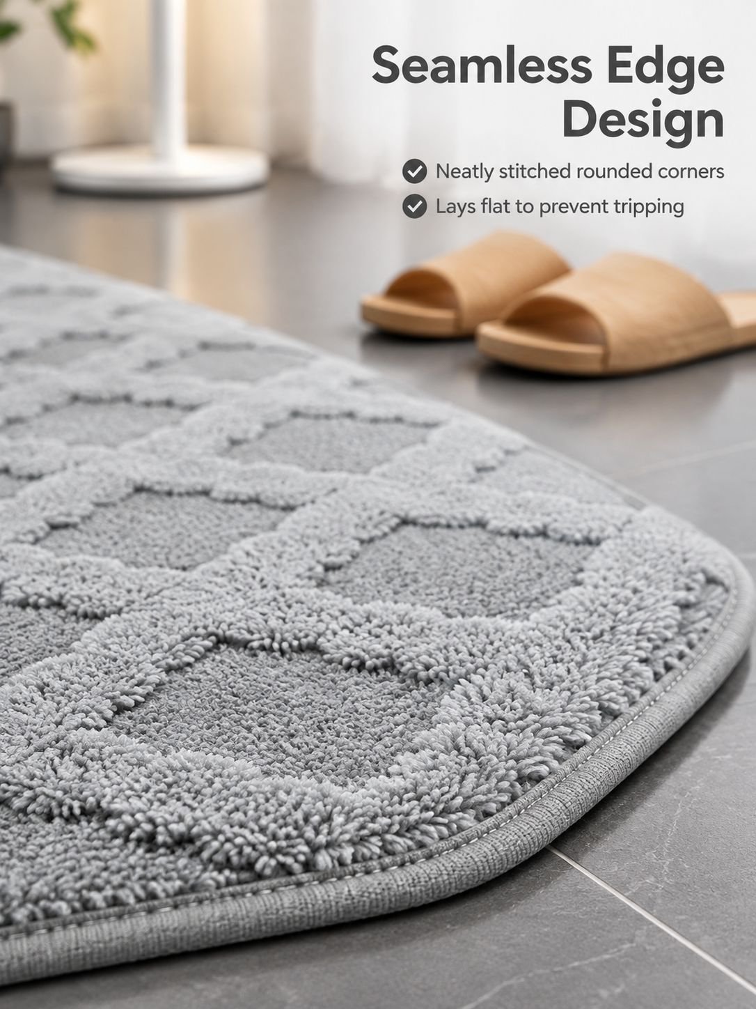 Imitation cashmere floor mat with water absorption and anti slip properties