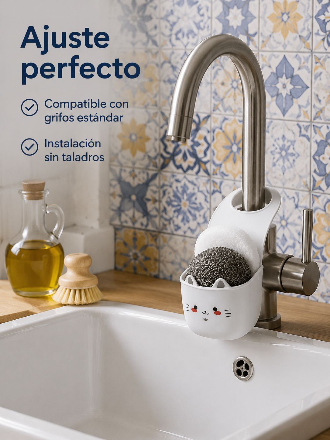 Detalle del organizador para el área del fregadero