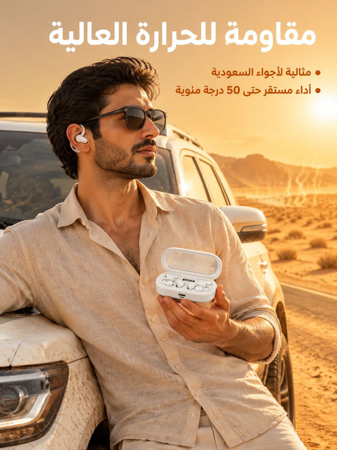 طقم من ثلاثة أزواج من سماعات البلوتوث اللاسلكية مع علبة شحن، بأنماط ارتداء متعددة وبطارية تدوم طويلا