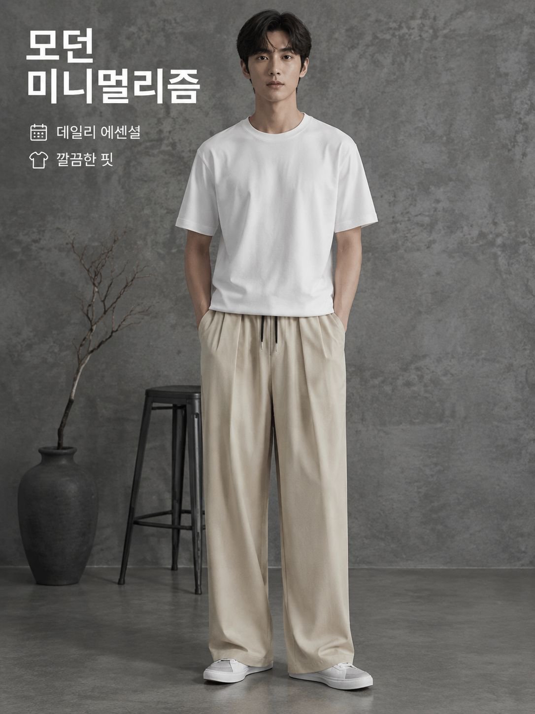 가볍고 흐르는 핏의 캐주얼 아이스 실크 팬츠