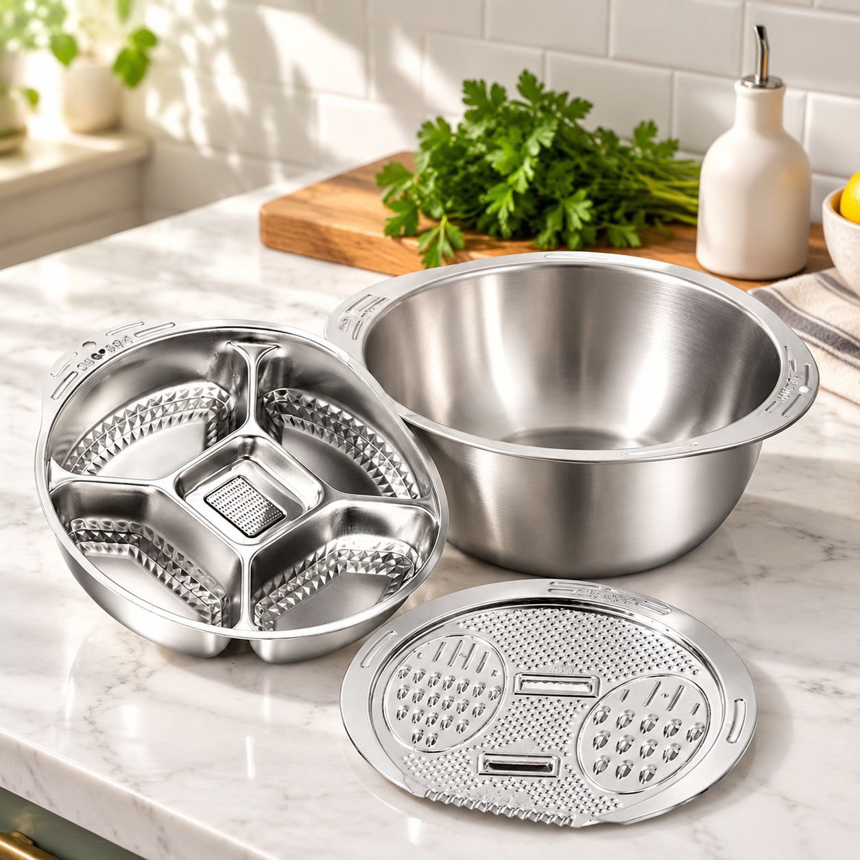 Household Vegetable Washing Bowl with Drainage