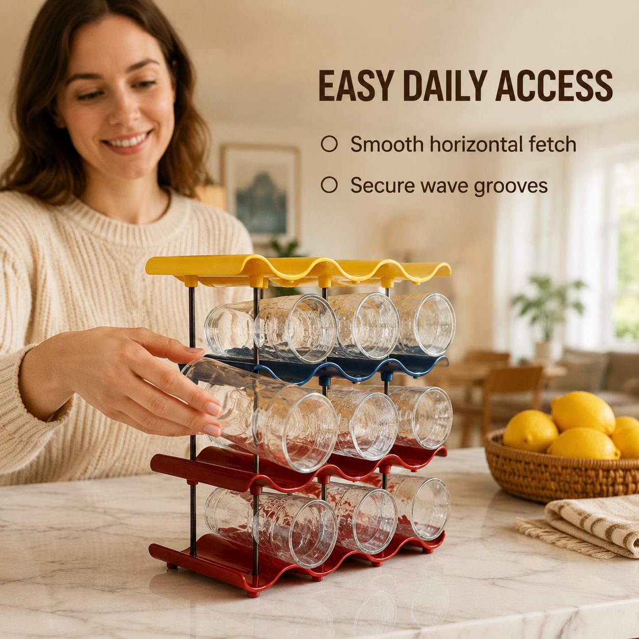Wave-shaped Cup Storage Rack