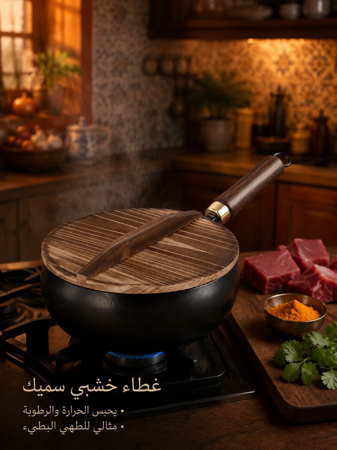 مقلاة عميقة صحية مانعة للالتصاق بدون الطلاء (حديد نقي، توفير عنصر الحديد للجسم )