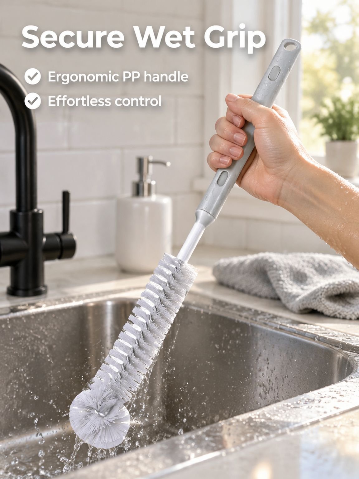 Telescopic portable cup cleaning brush