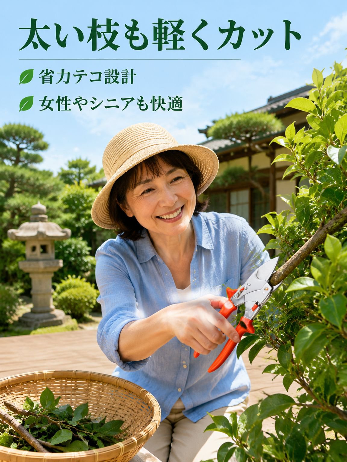 プロ仕様の剪定ばさみ