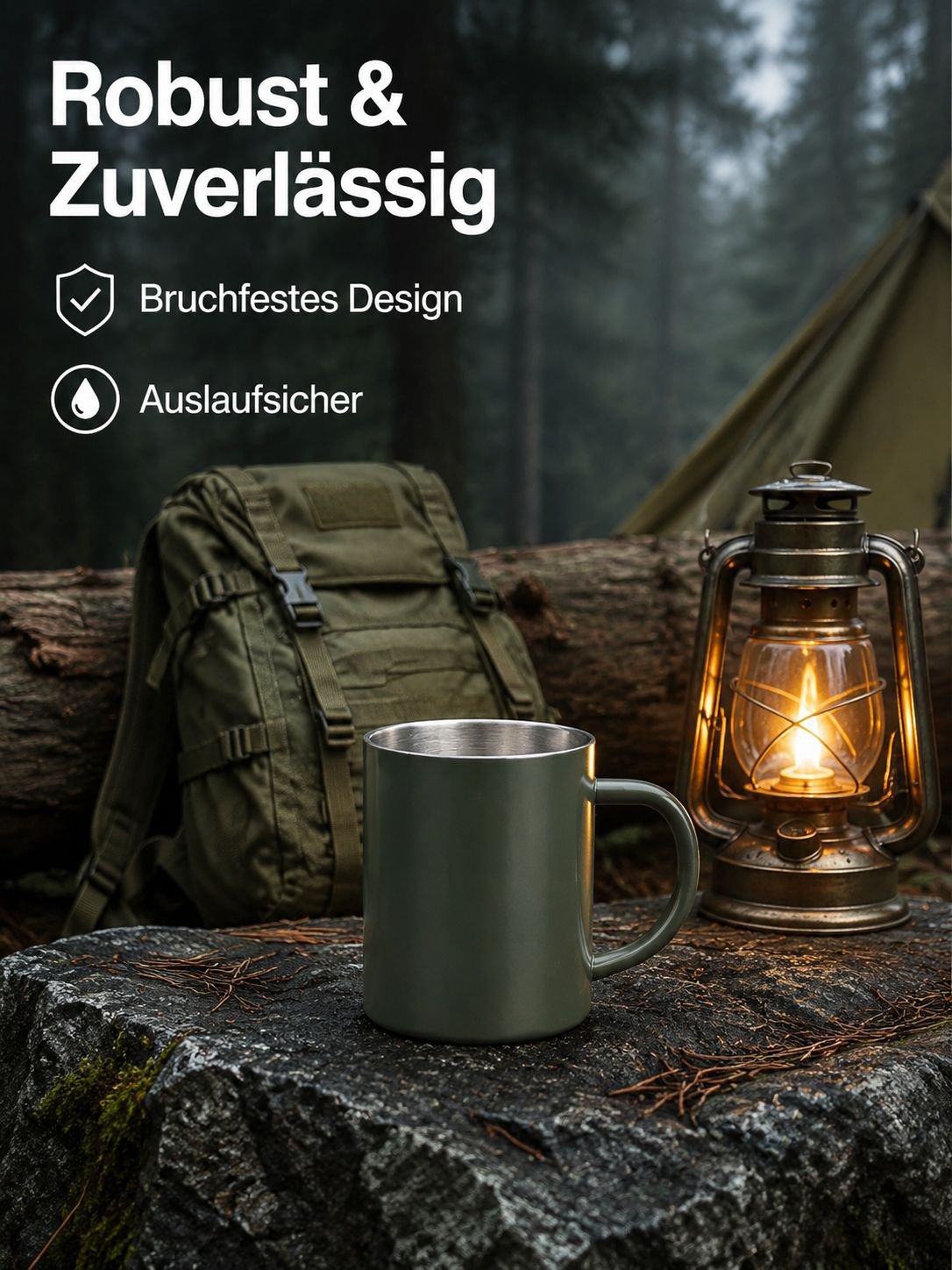 Becher aus Edelstahl 304 mit doppelwandigem Griff