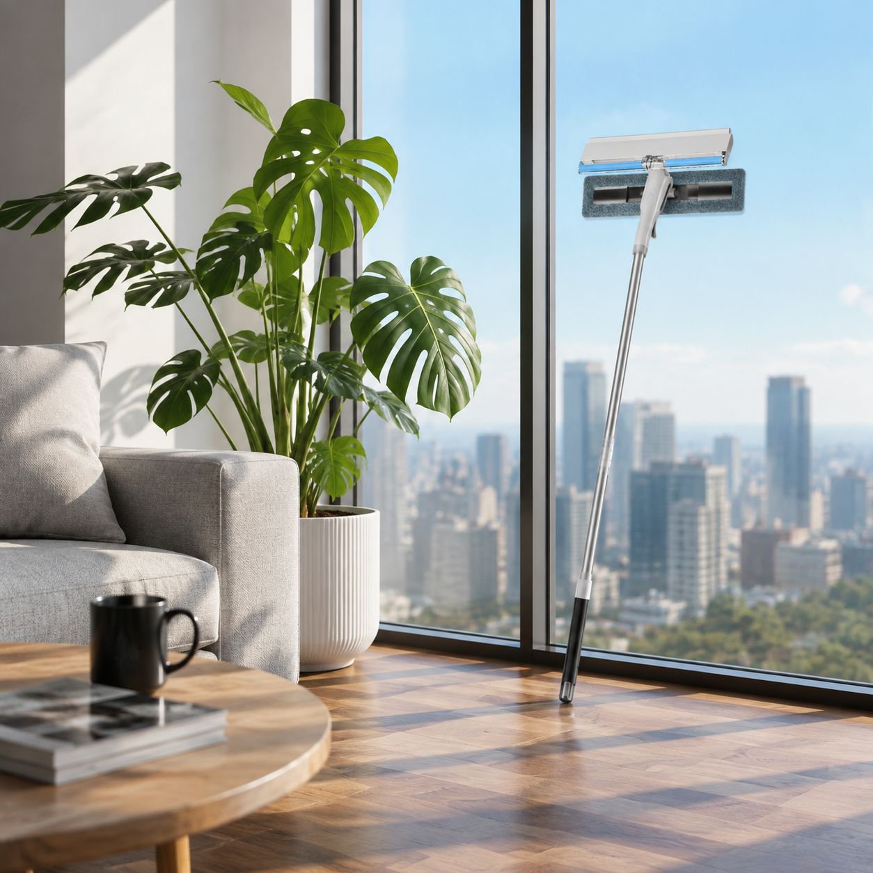 Highrise Window Glass Cleaning Scraper