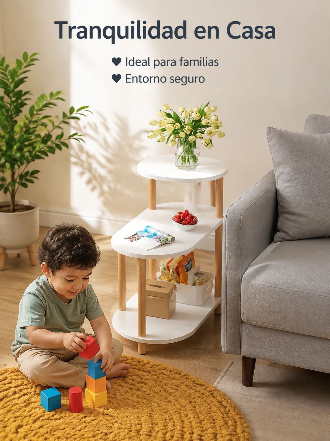 Mesita auxiliar ideal para laptop o café