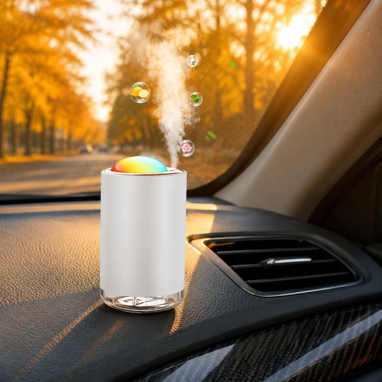 Car ornament perfume diffuser with intelligent features