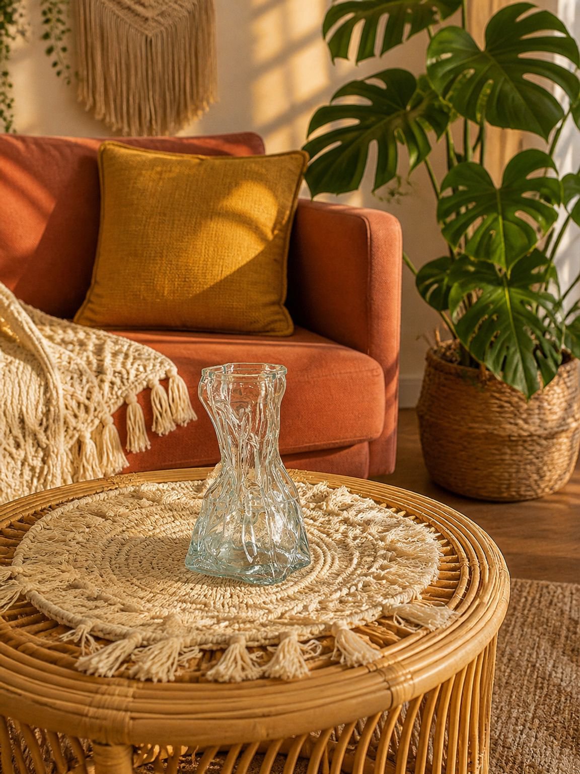 Glass Vase Decoration Irregular Transparent for Living Room Floral Arrangement