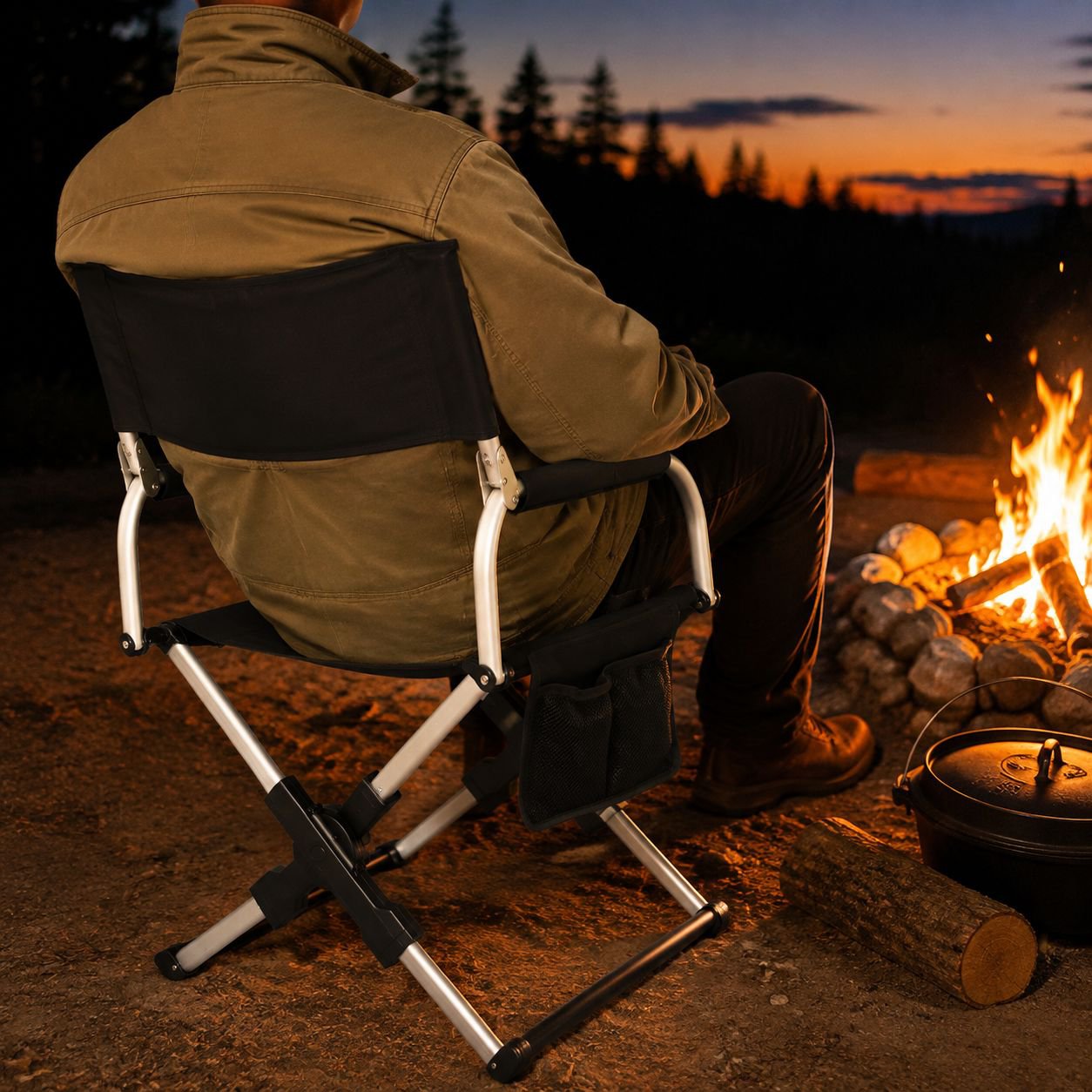 Outdoor camping folding chair, aluminum alloy magician director chair, portable RV folding chair, fi