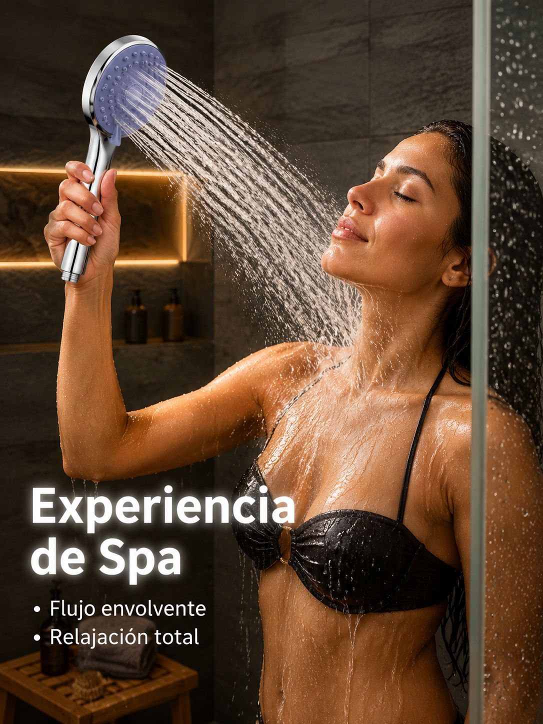 Cabezal de ducha de alta presión con manguera, juego para baño en casa y dormitorio