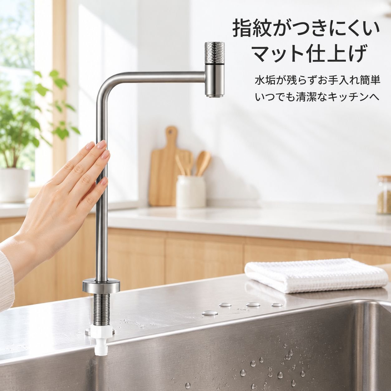 ステンレス製冷水直噴浄水器付き直噴蛇口