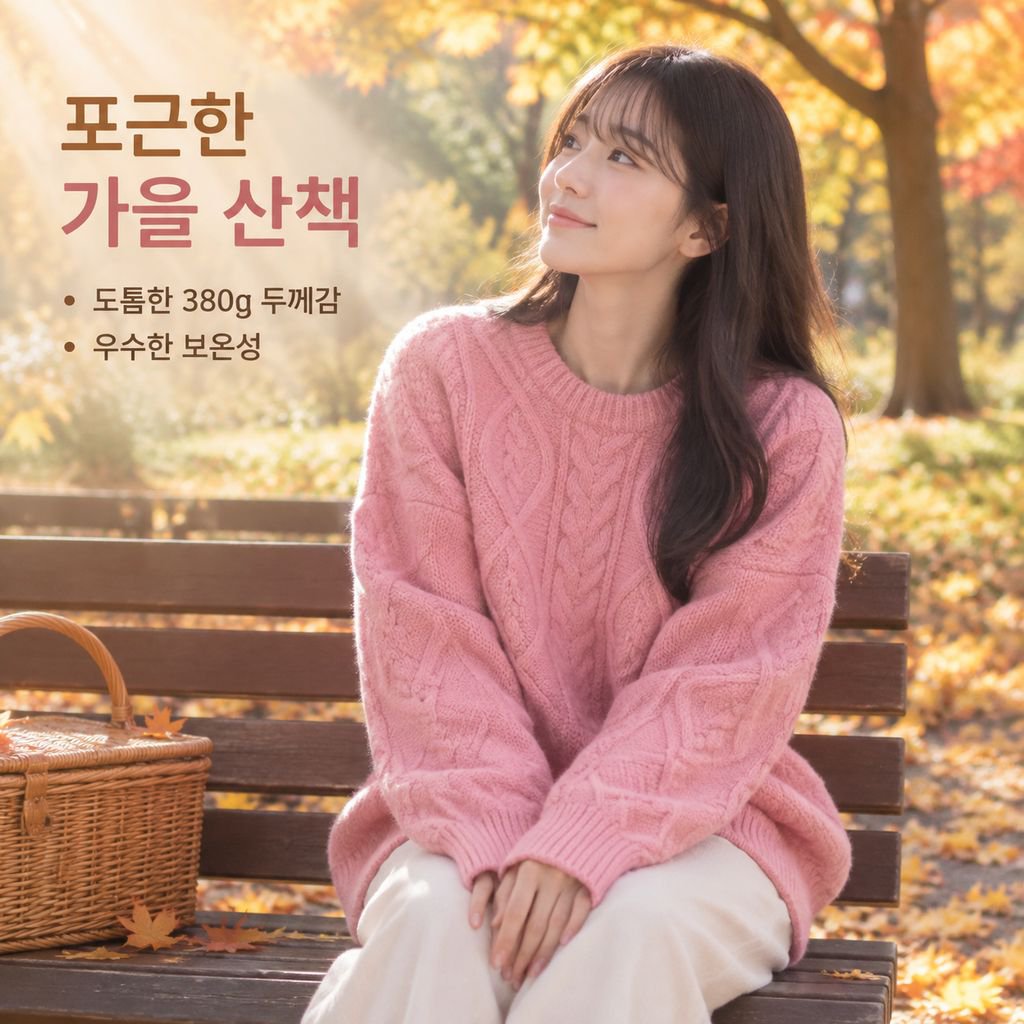 여성용 활용도 높은 루즈핏 크루넥 풀오버 스웨터