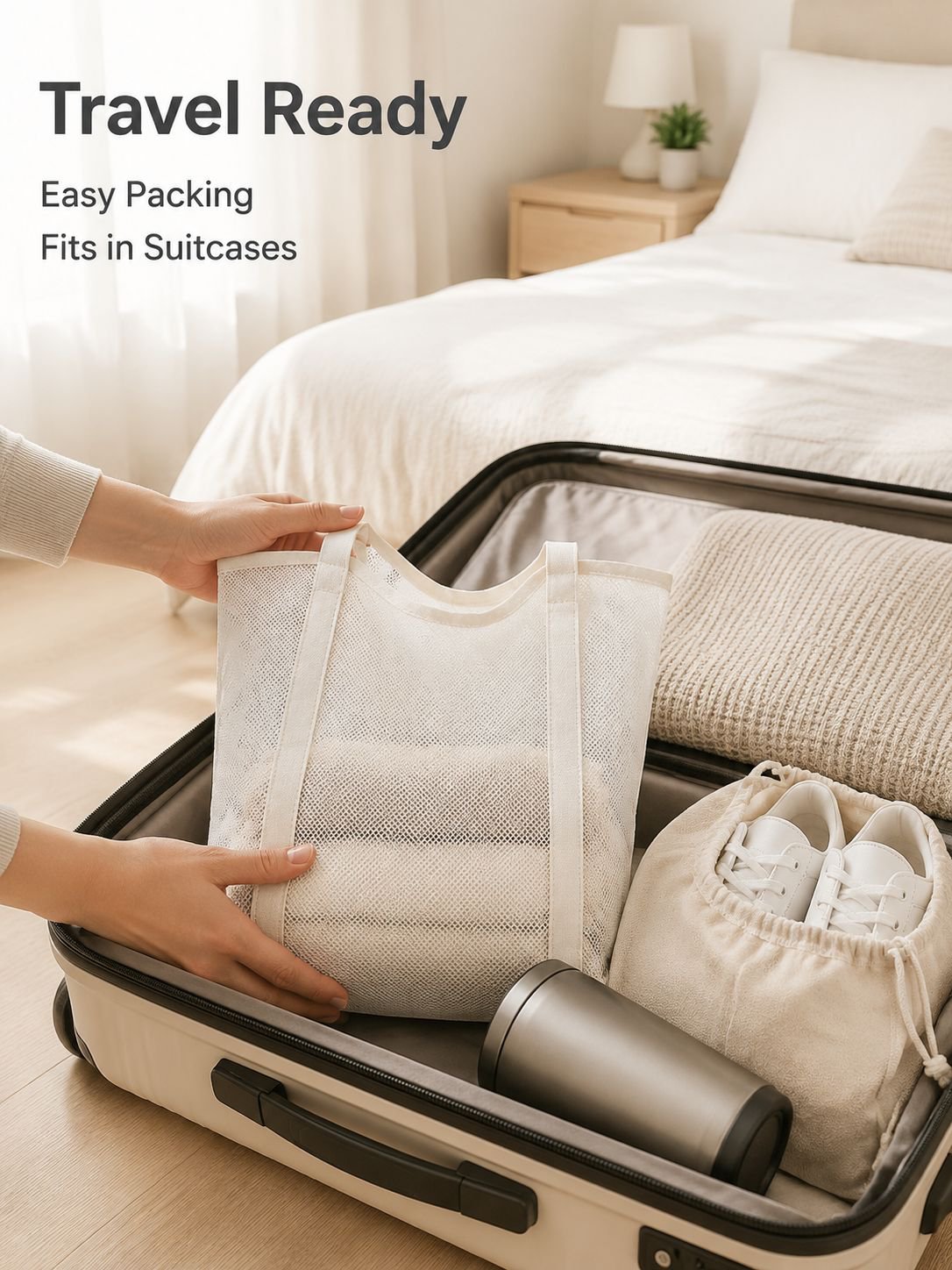 Solid Color Mesh Storage Bag