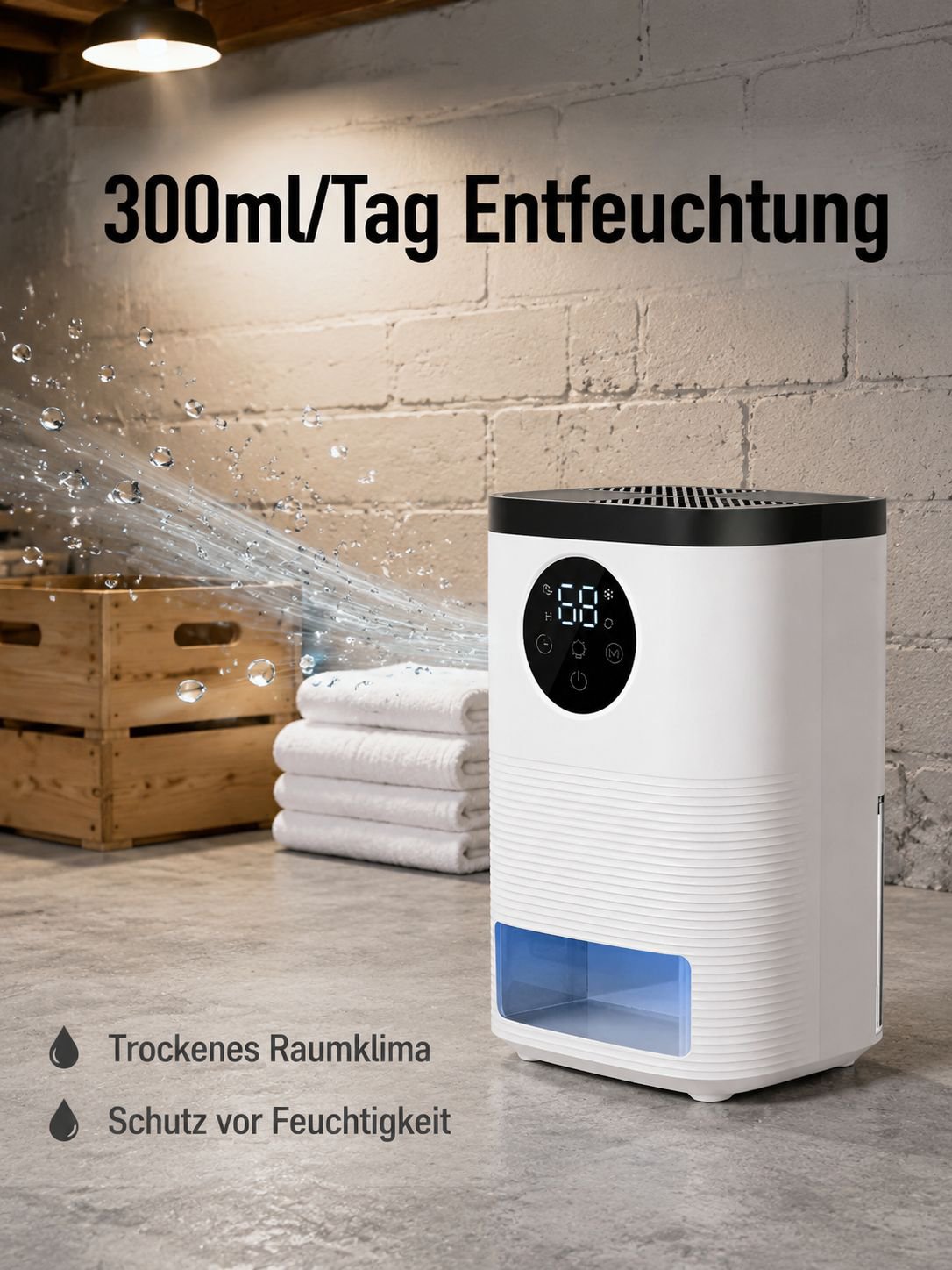 Kleiner Luftentfeuchter für den Haushalt, Feuchtigkeitsabsorber und Luftentfeuchter für den Keller