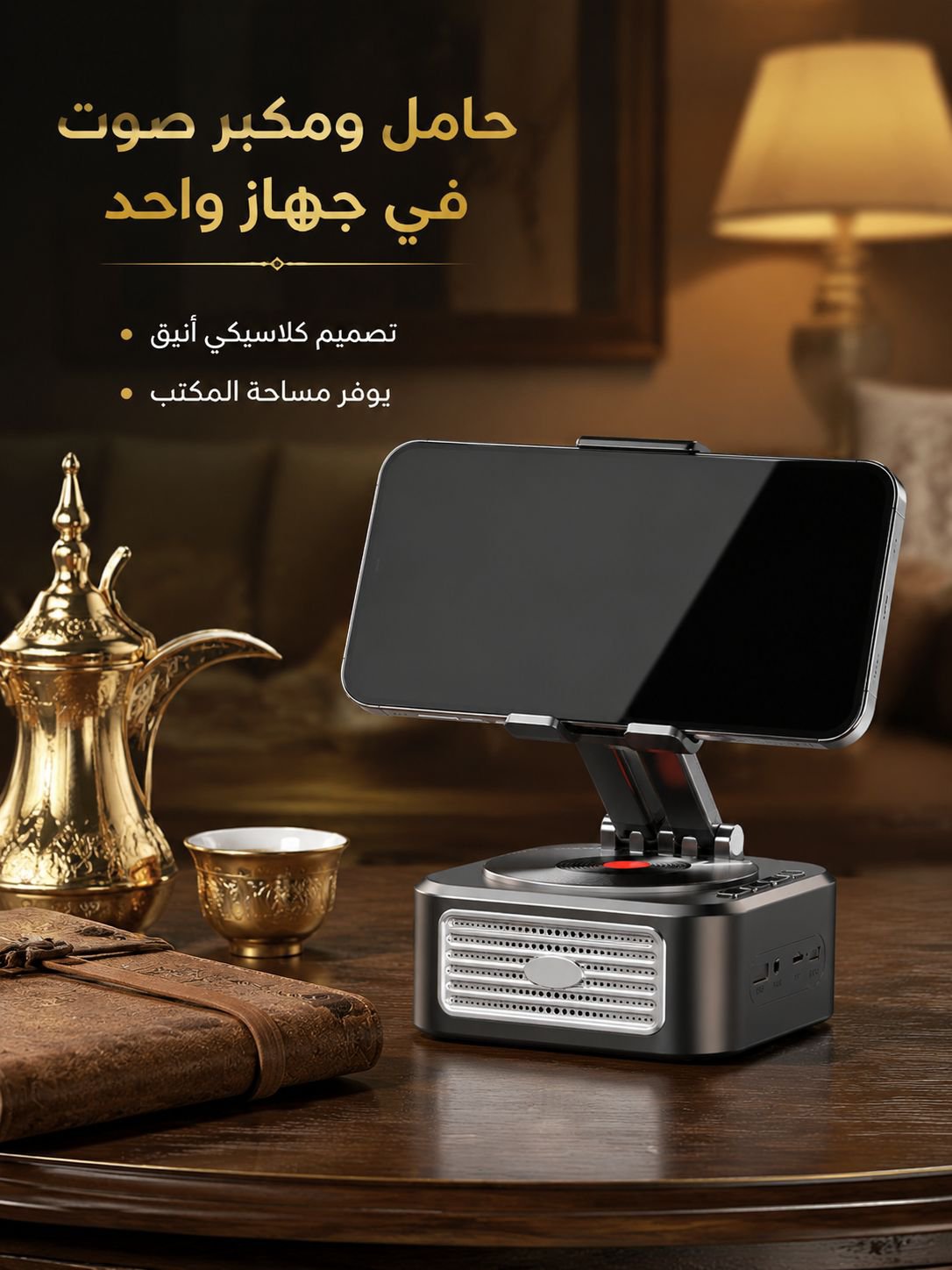 حامل هاتف مع مكبر صوت بلوتوث 3 في 1 