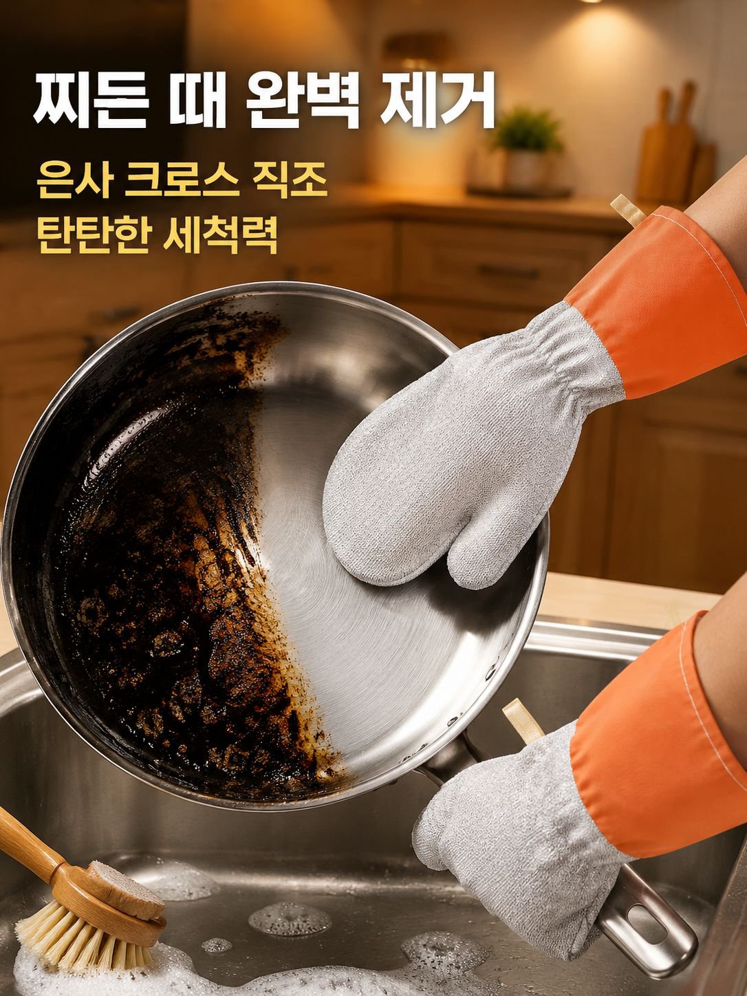 두꺼운 와이어 크로스 청소 장갑