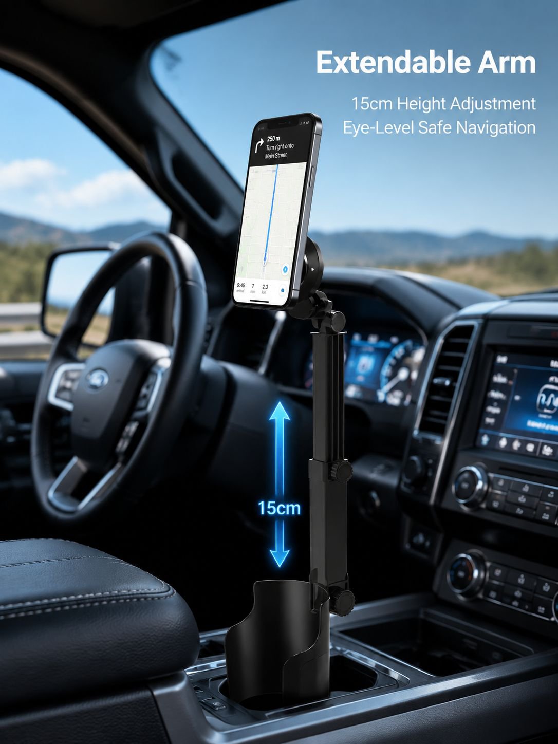 【Universal Adjustable】 Cup Holder Magnetic Arm Phone Stand