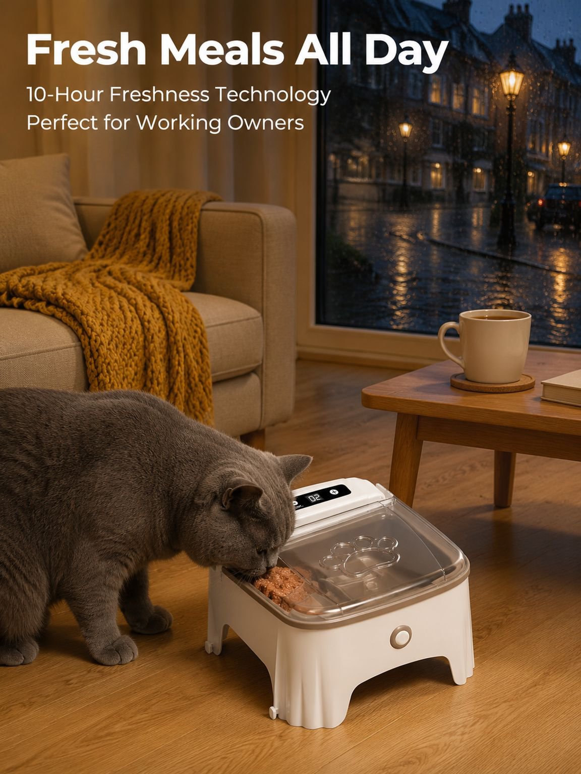 WiFi-enabled smart pet feeder with mobile app