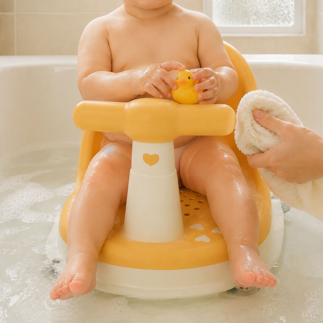 Silla de baño antideslizante para bebé en bañera