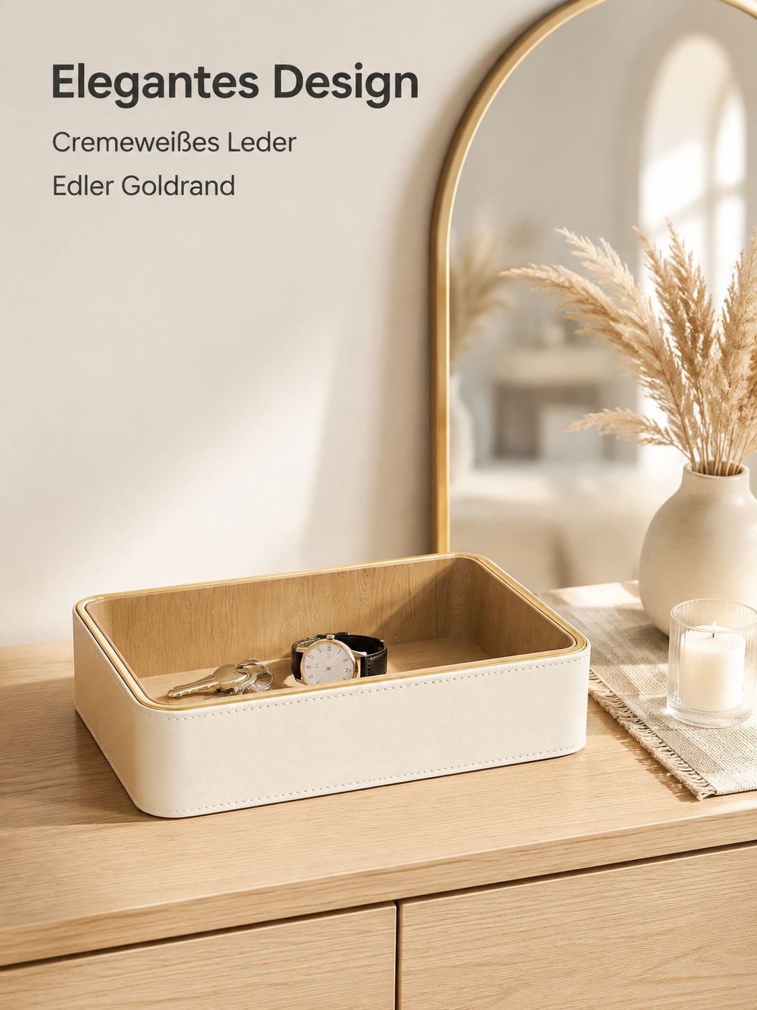 Elegante Ablageschale in Cremeweiß