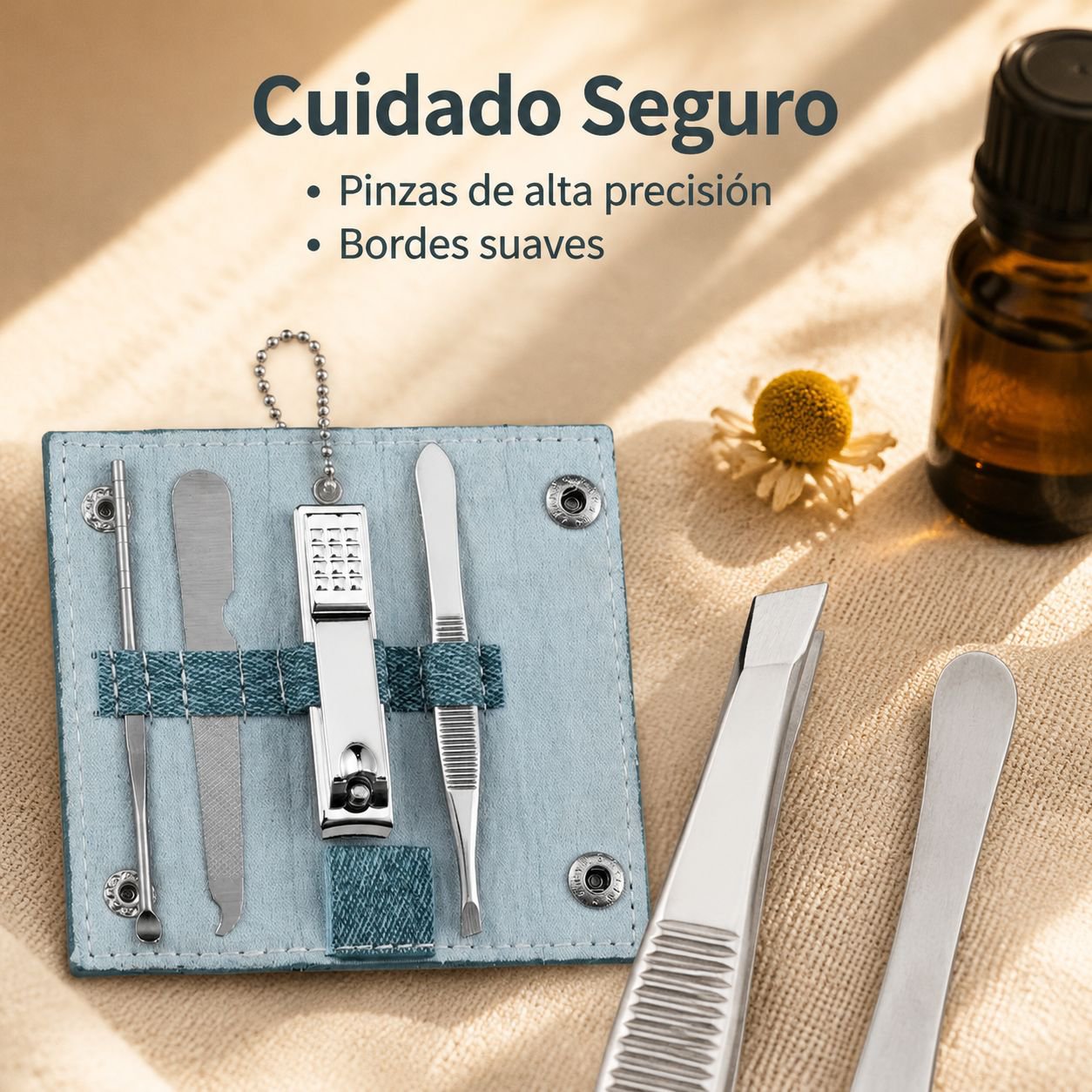 Juego portátil de 4 piezas de manicura mini de acero inoxidable