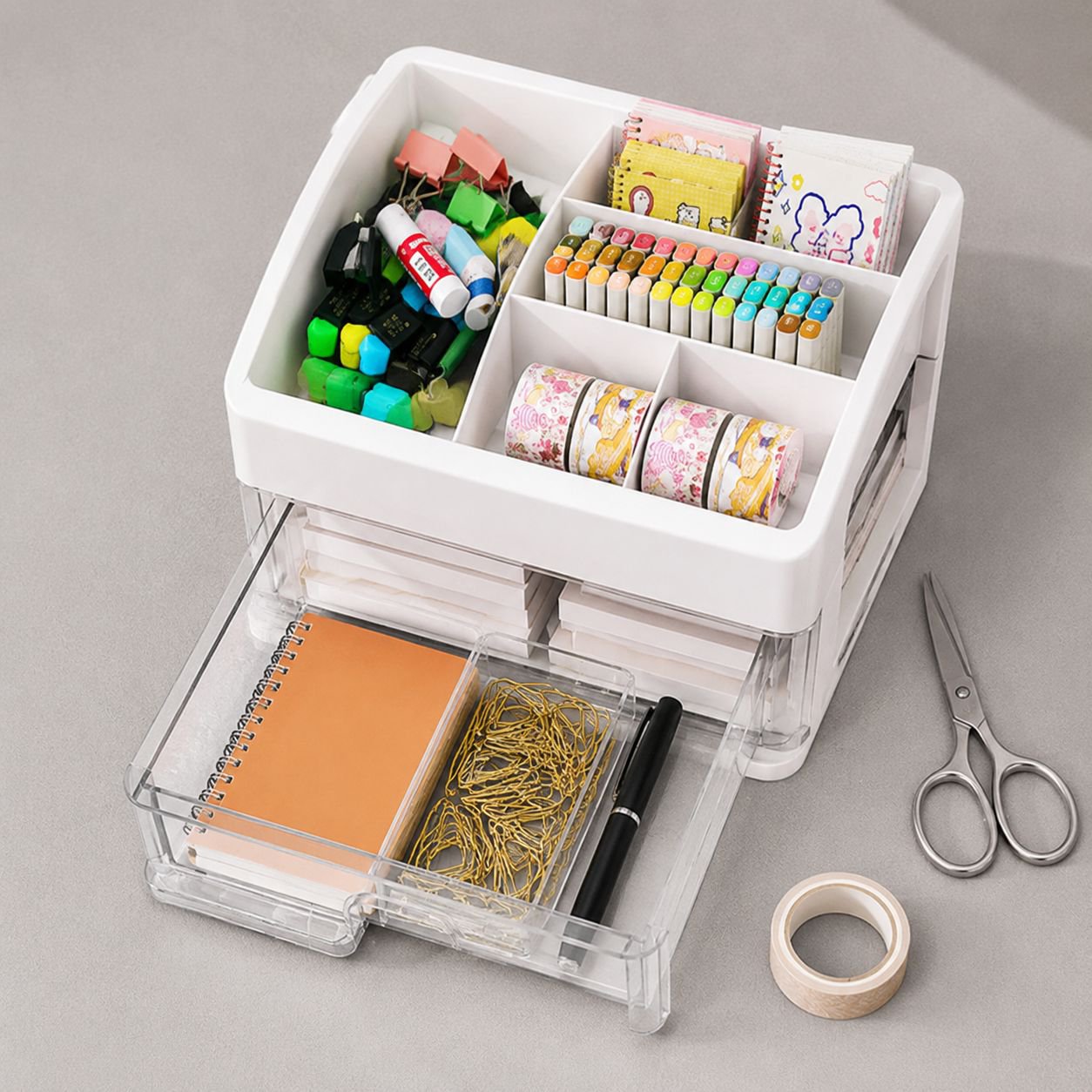 Organisation efficace avec caisson de rangement de bureau