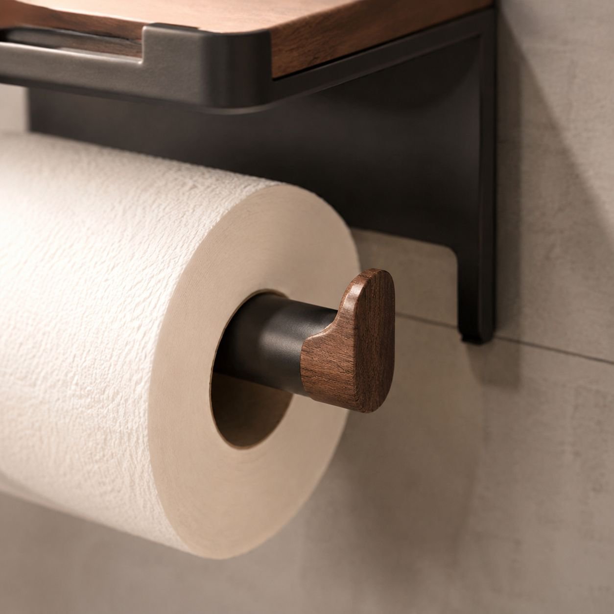 Easy-to-install bathroom shelf with guardrail and nonslip surface