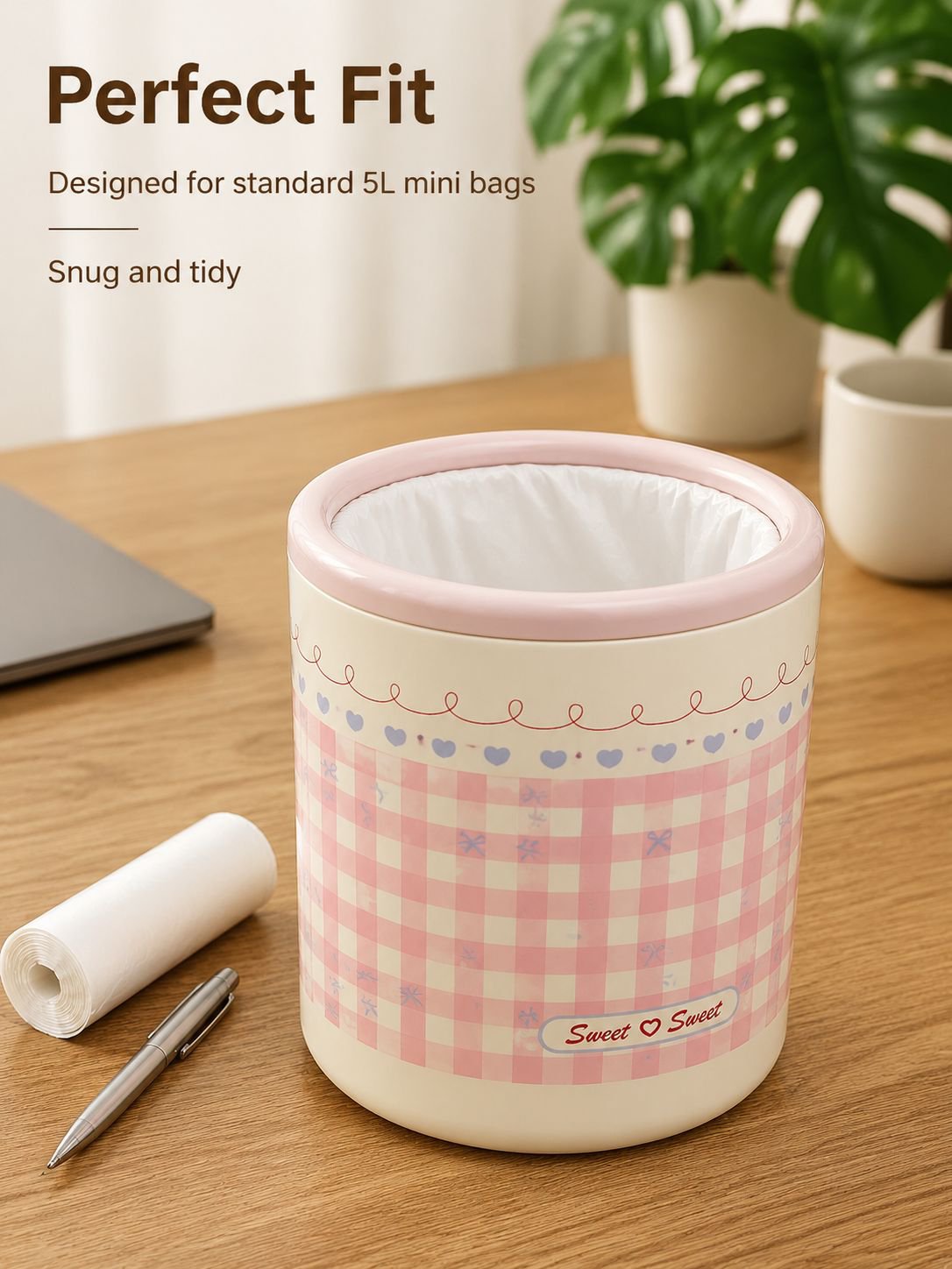 Portable and lightweight table trash bin